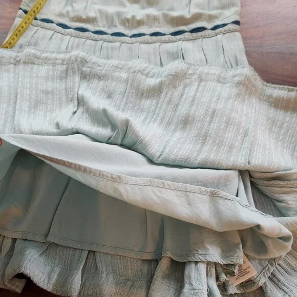 Super Pretty Embroidered Free People Dress Size 10, Birds Flowers Lined Viscose - Picture 9 of 11